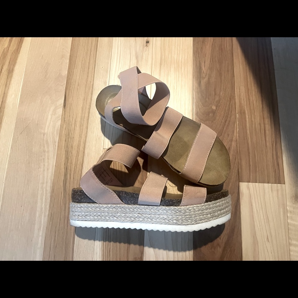 Blush pink Espadrille platform sandals